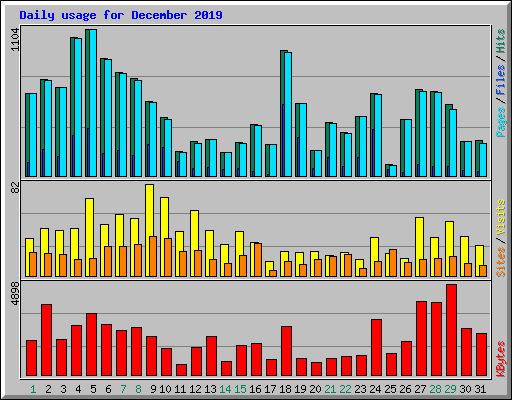 Daily usage for December 2019