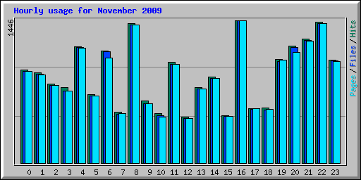 Hourly usage for November 2009