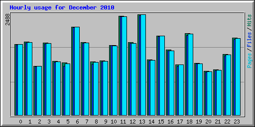 Hourly usage for December 2010