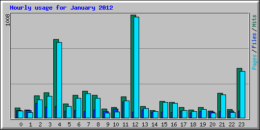 Hourly usage for January 2012