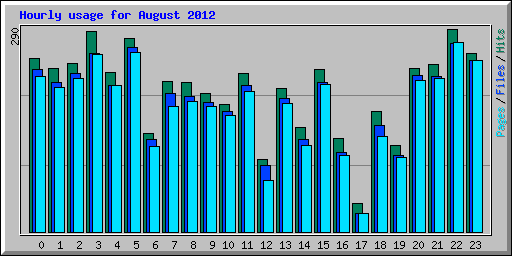 Hourly usage for August 2012
