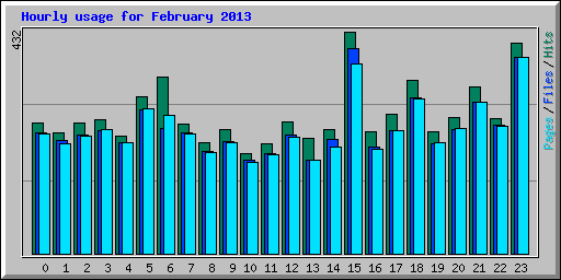 Hourly usage for February 2013