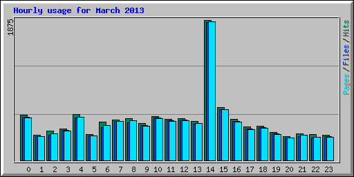 Hourly usage for March 2013