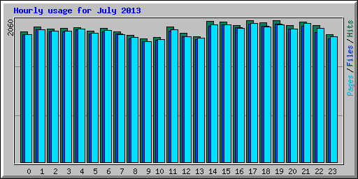 Hourly usage for July 2013