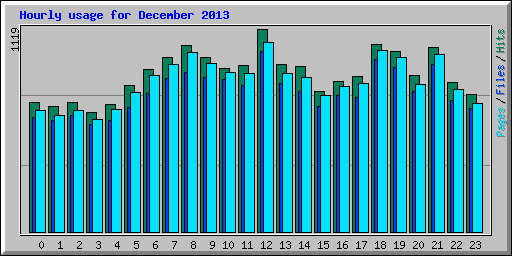 Hourly usage for December 2013