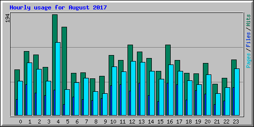 Hourly usage for August 2017