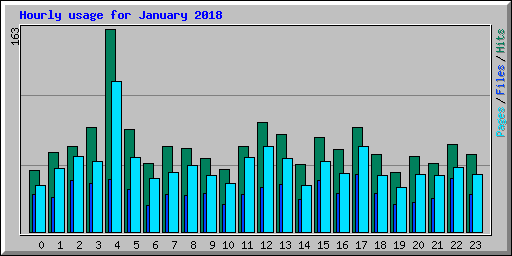 Hourly usage for January 2018