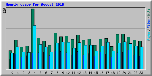 Hourly usage for August 2018