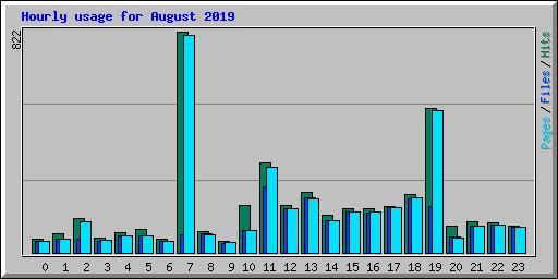 Hourly usage for August 2019